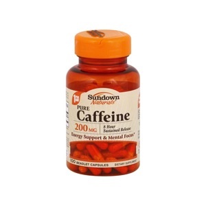 slide 1 of 1, Sundown Naturals Pure Caffeine 200mg Beadlet Capsules, 100 ct