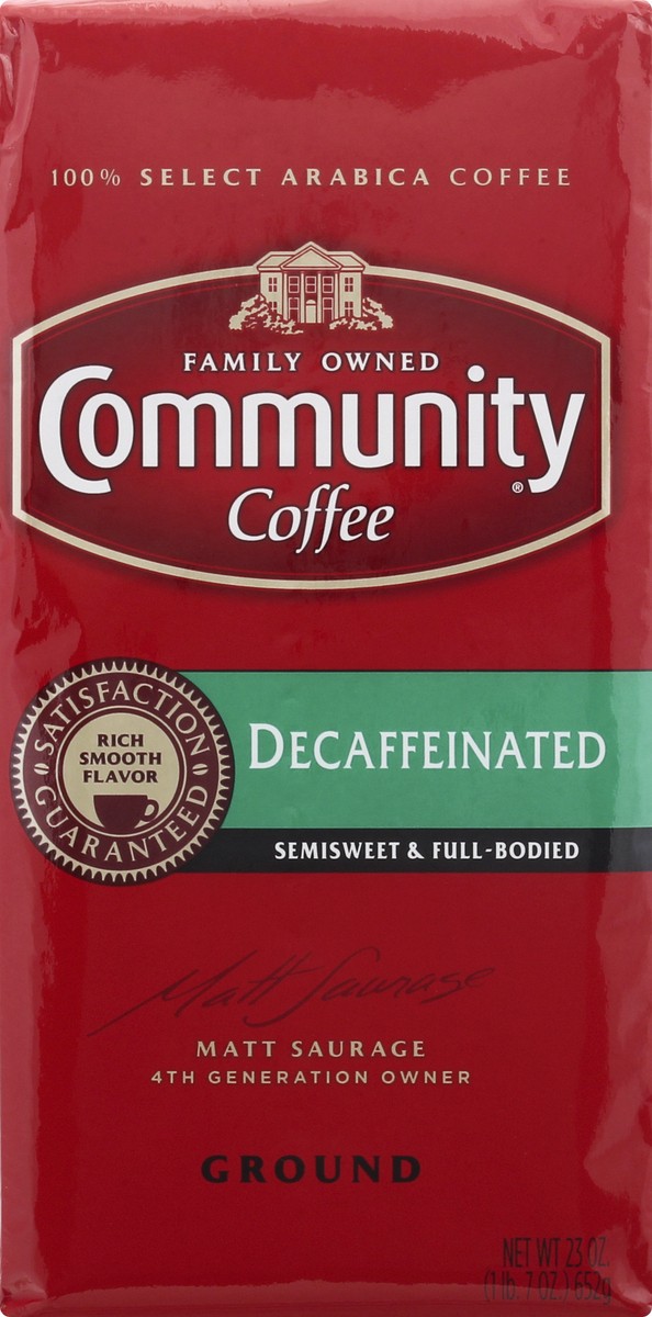 slide 3 of 12, Community Coffee Decaffeinated Ground Dark Roast Coffee - 23oz, 23 oz