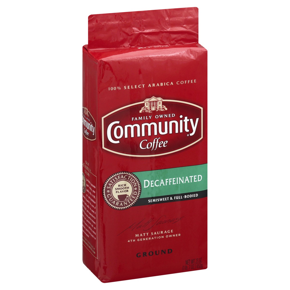 slide 6 of 12, Community Coffee Decaffeinated Ground Dark Roast Coffee - 23oz, 23 oz