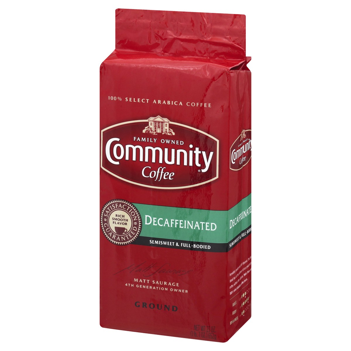 slide 9 of 12, Community Coffee Decaffeinated Ground Dark Roast Coffee - 23oz, 23 oz