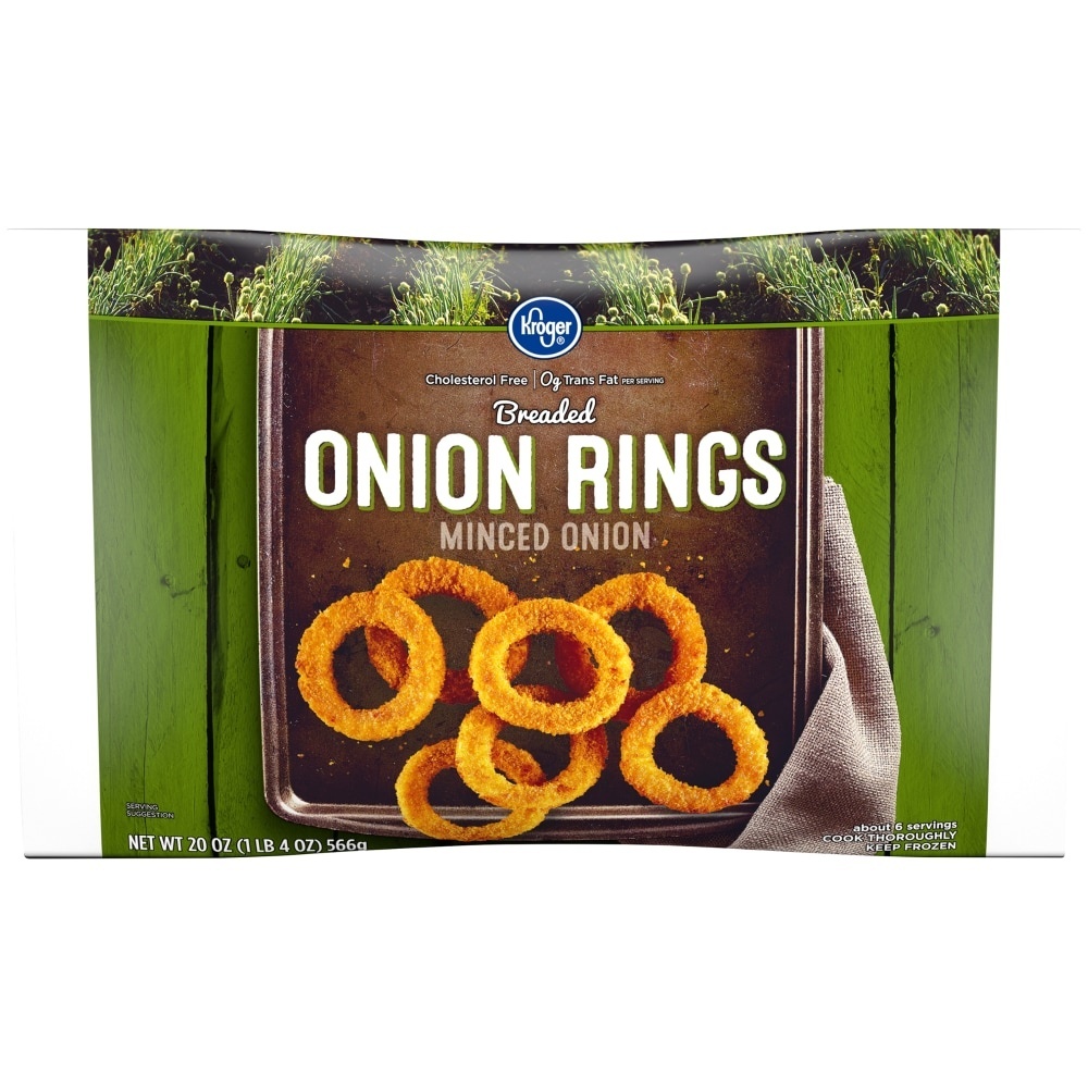 slide 1 of 1, Kroger Breaded Minced Onion Rings, 20 oz