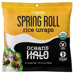 Ocean's Halo Organic Spring Roll Rice Wraps, 12 ea