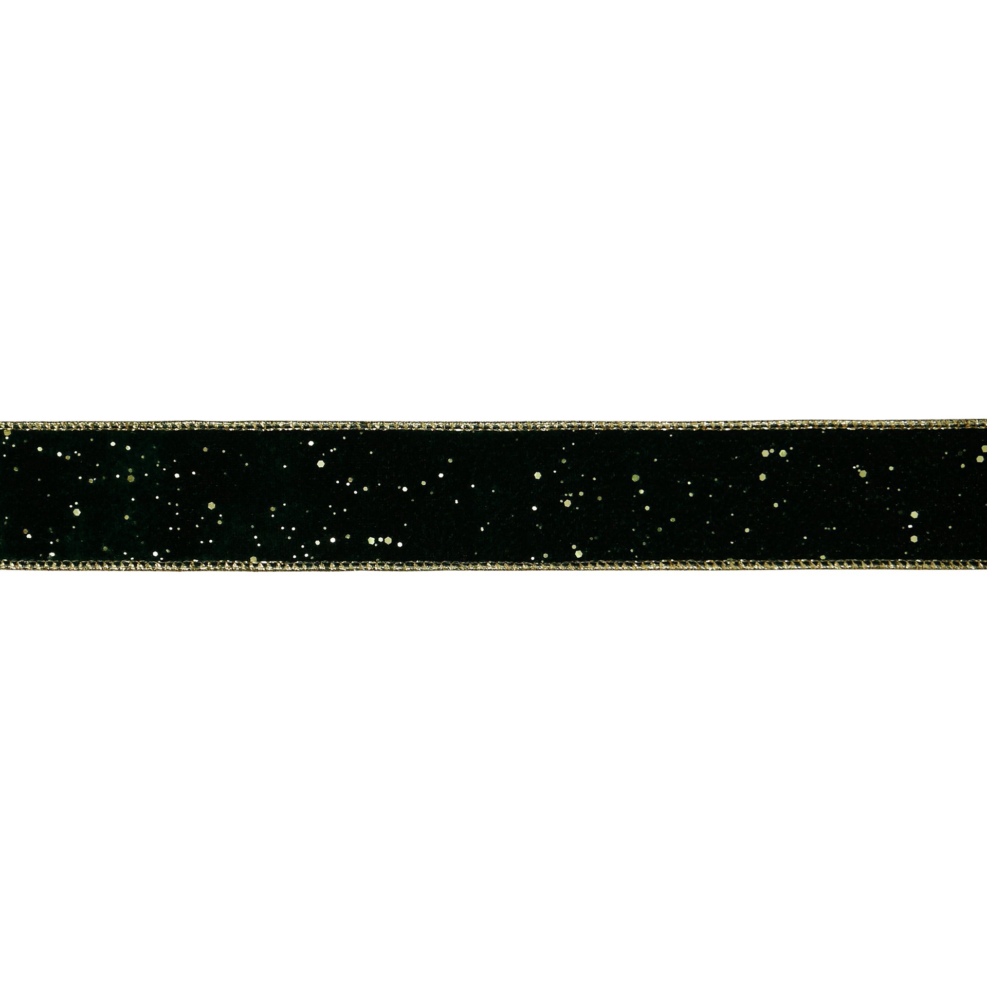 slide 2 of 3, 1.5" X 15ft. Green & Gold Wired Velvet Ribbon By Celebrate It, 1.5 in x 15 ft