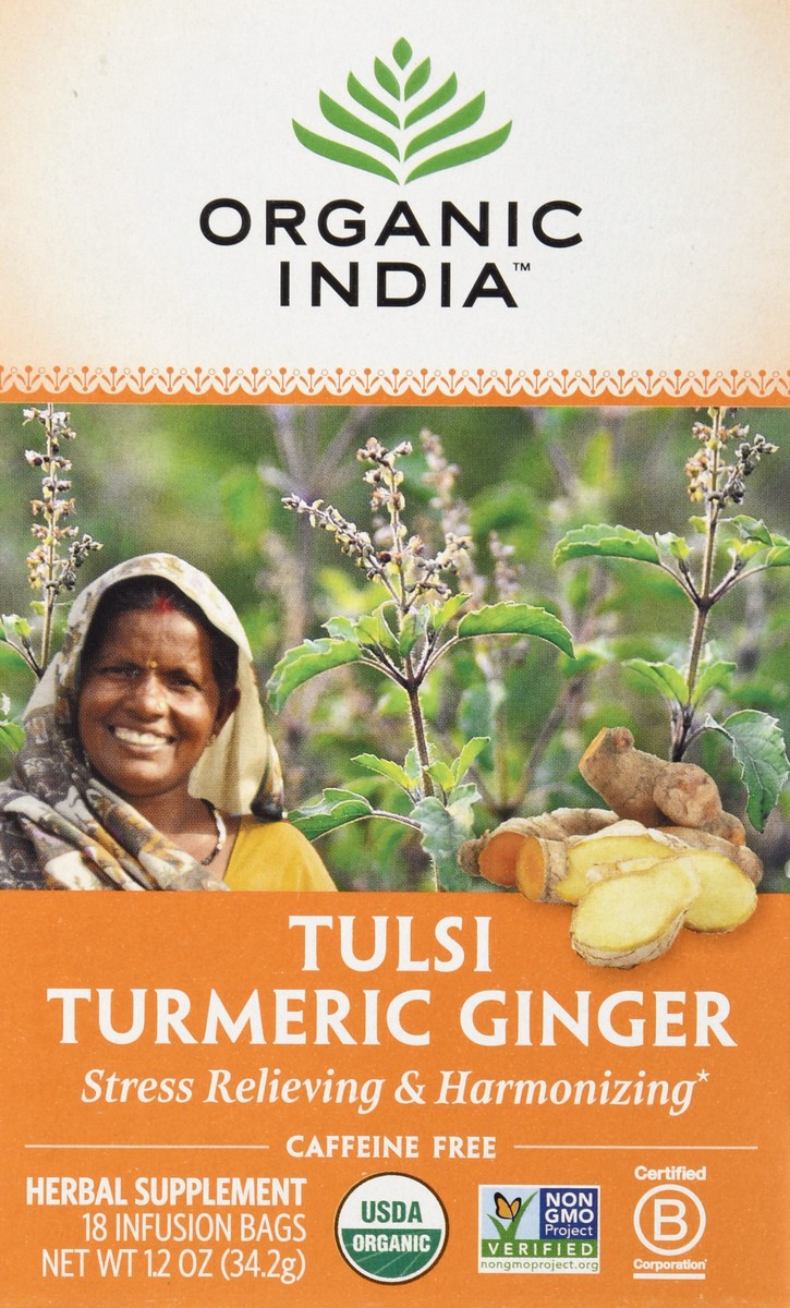 slide 4 of 9, Organic India Tulsi Tumeric Ginger Tea Bags - 18 ct, 18 ct