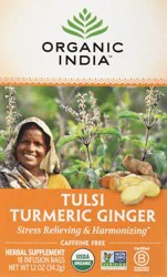 Organic India Tulsi Tumeric Ginger Tea Bags - 18 ct