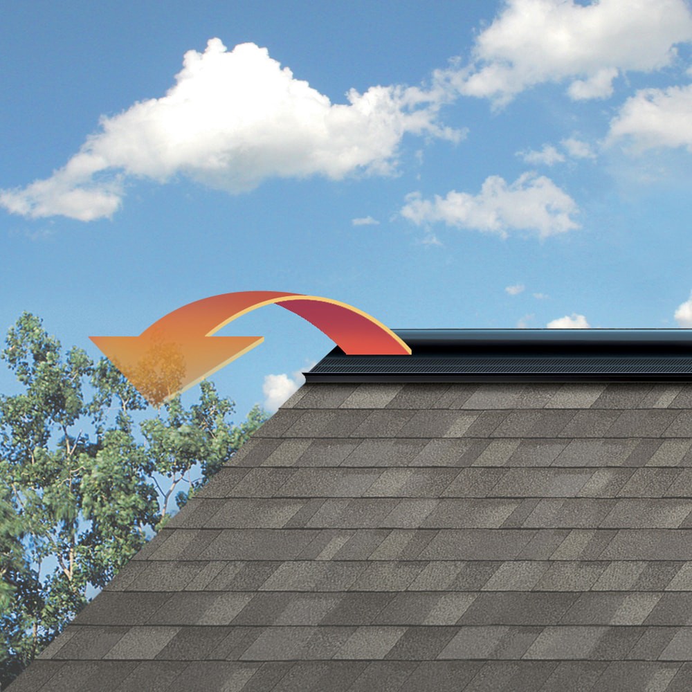 slide 5 of 6, Owens Corning VentSure (1 Vent) 15-in x 48-in Black Plastic Stick Roof Ridge Vent, 1 ct