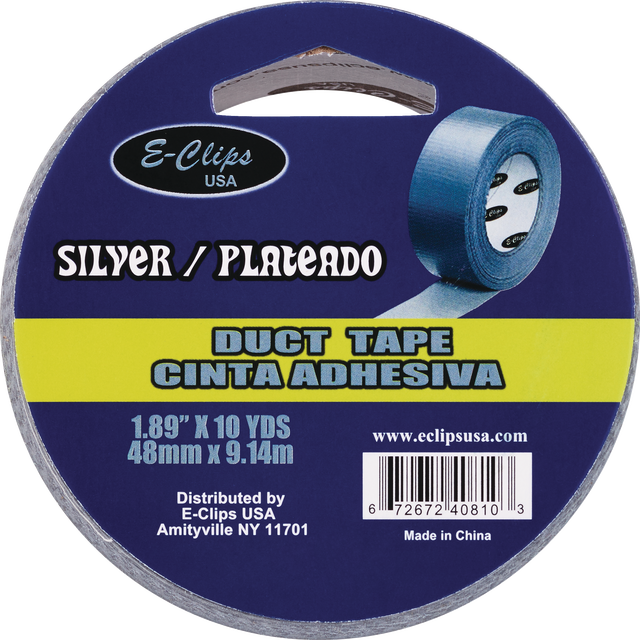 slide 1 of 1, E-Clips Silver Duct Tape, 1 ct