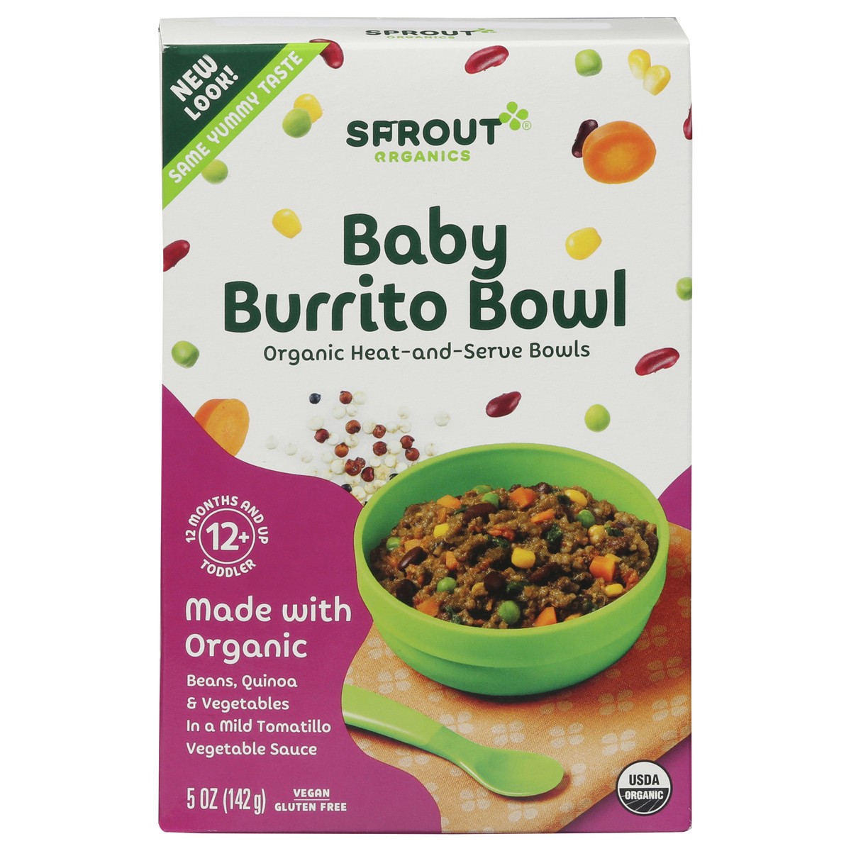 slide 1 of 9, Sprout Organics Toddler (12+ Months and Up) Baby Burrito Bowl Toddler 5 oz, 5 oz