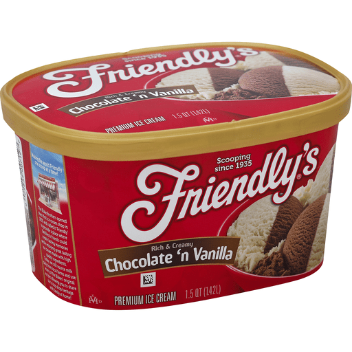slide 2 of 2, Friendly's Chocolate Vanilla Ice Cream, 1.5 qt