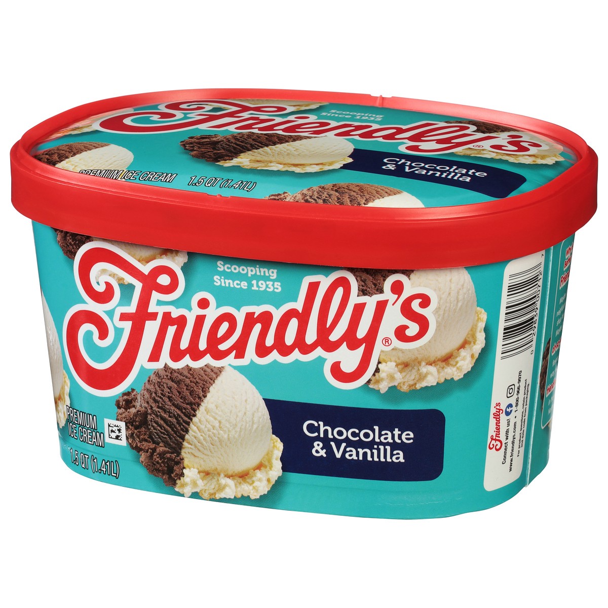 slide 7 of 9, Friendly's Rich & Creamy Chocolate Ice Cream and Vanilla Ice Cream Tub - 1.5 Quart, 1.5 qt