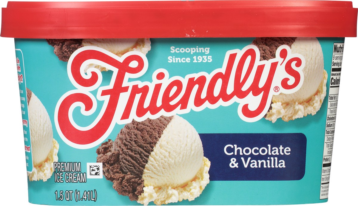 slide 2 of 9, Friendly's Rich & Creamy Chocolate Ice Cream and Vanilla Ice Cream Tub - 1.5 Quart, 1.5 qt