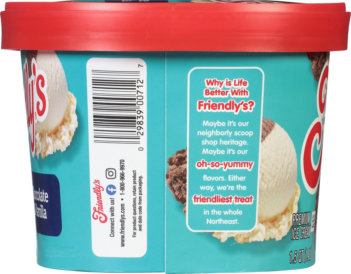 slide 3 of 9, Friendly's Rich & Creamy Chocolate Ice Cream and Vanilla Ice Cream Tub - 1.5 Quart, 1.5 qt