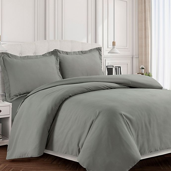 slide 1 of 1, Tribeca Living Valencia Solid King Duvet Cover Set - Silver, 1 ct