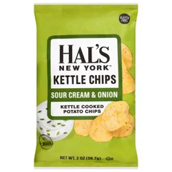 Hal's New York Kettle Cooked Sour Cream & Onion Potato Chips 2 oz