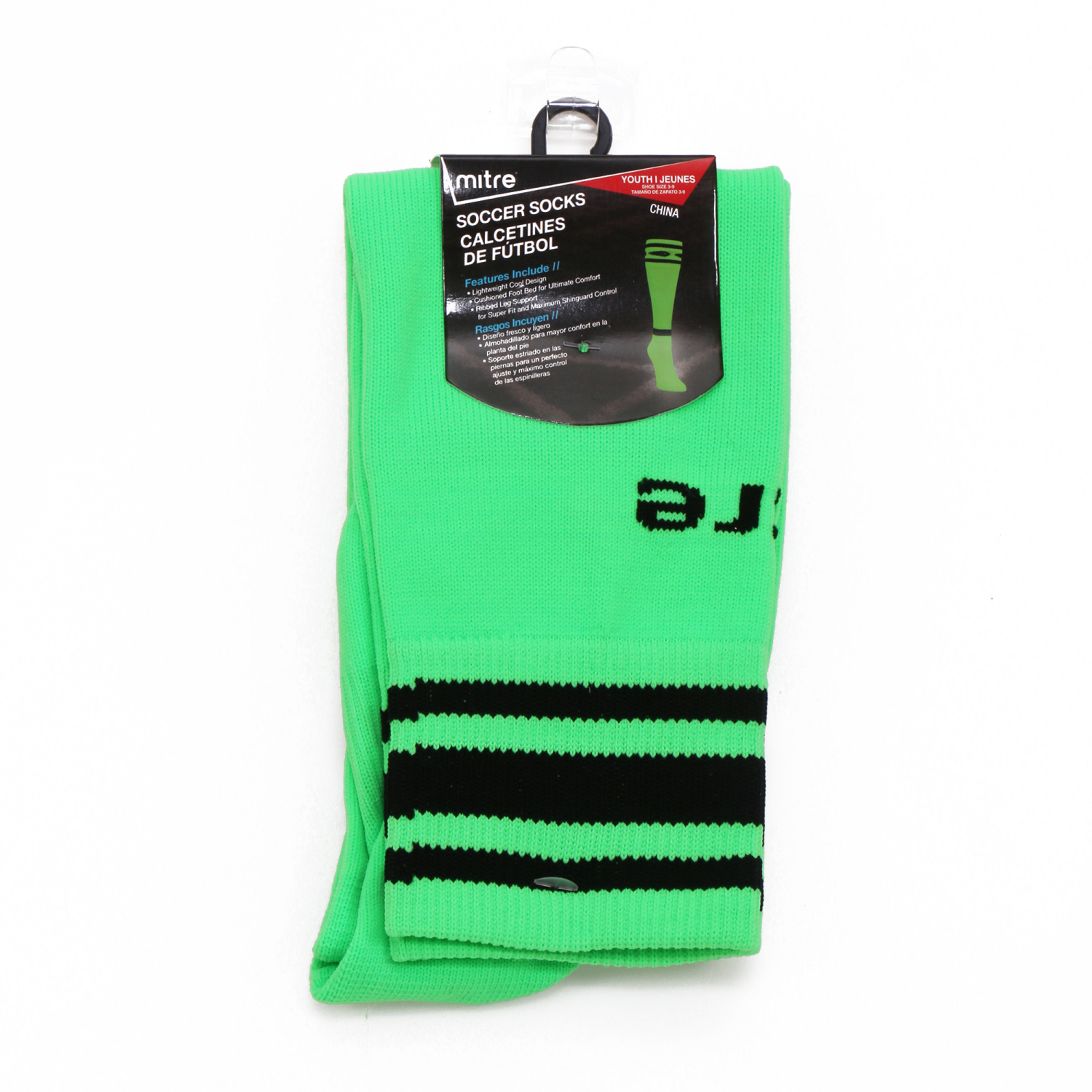 slide 3 of 3, Mitre Neon Junior and Youth Soccer Socks, 1 ct