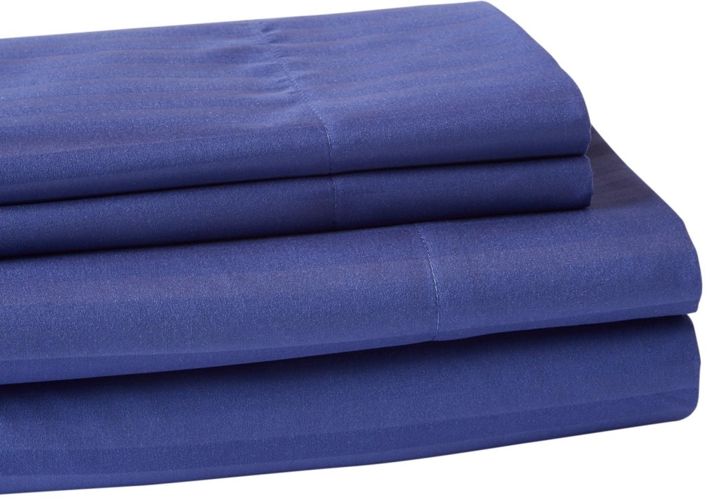 slide 1 of 1, Everyday Living Microfiber Striped Sheet Set - 4 Piece - Twilight Blue, Queen Size