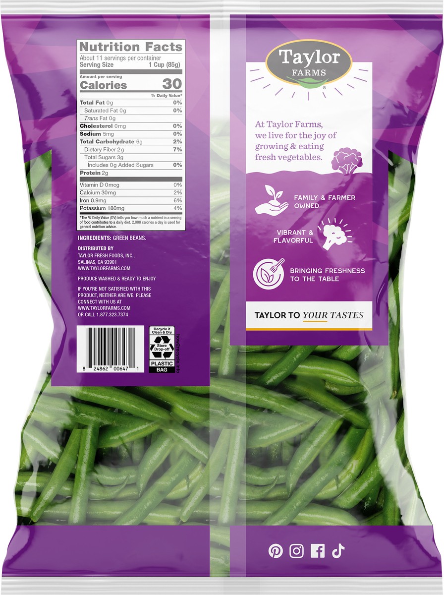 slide 6 of 6, Taylor Farms Green Beans, 32 oz