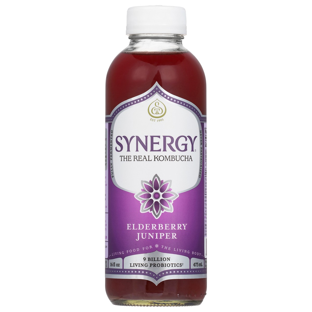 slide 1 of 3, GT's Elderberry Juniper Kombucha - 16 fl oz, 16 fl oz
