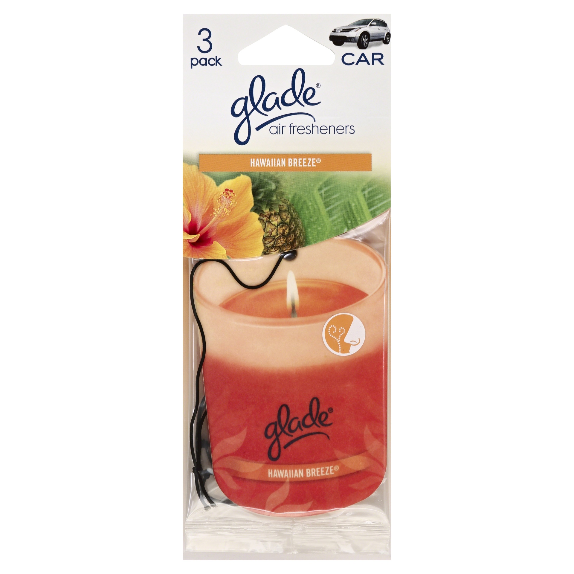 slide 1 of 2, Glade Hawaiian Breeze Car Air Fresheners, 3 ct