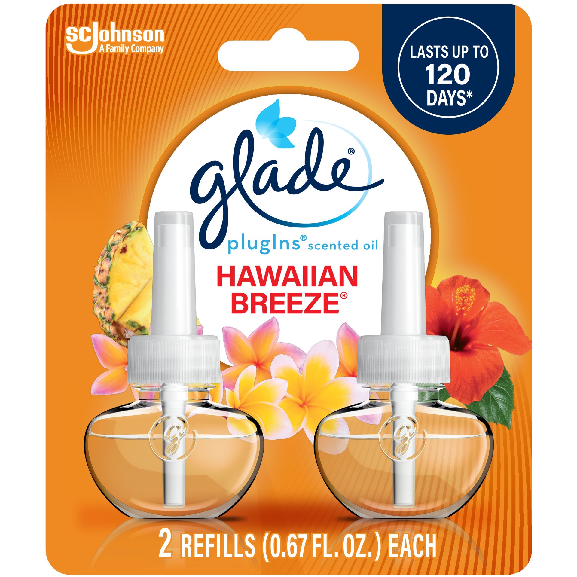 slide 1 of 6, Glade 0.67 -fl oz Hawaiian Breeze Refill Air Freshener 2 -Pack, 1 ct