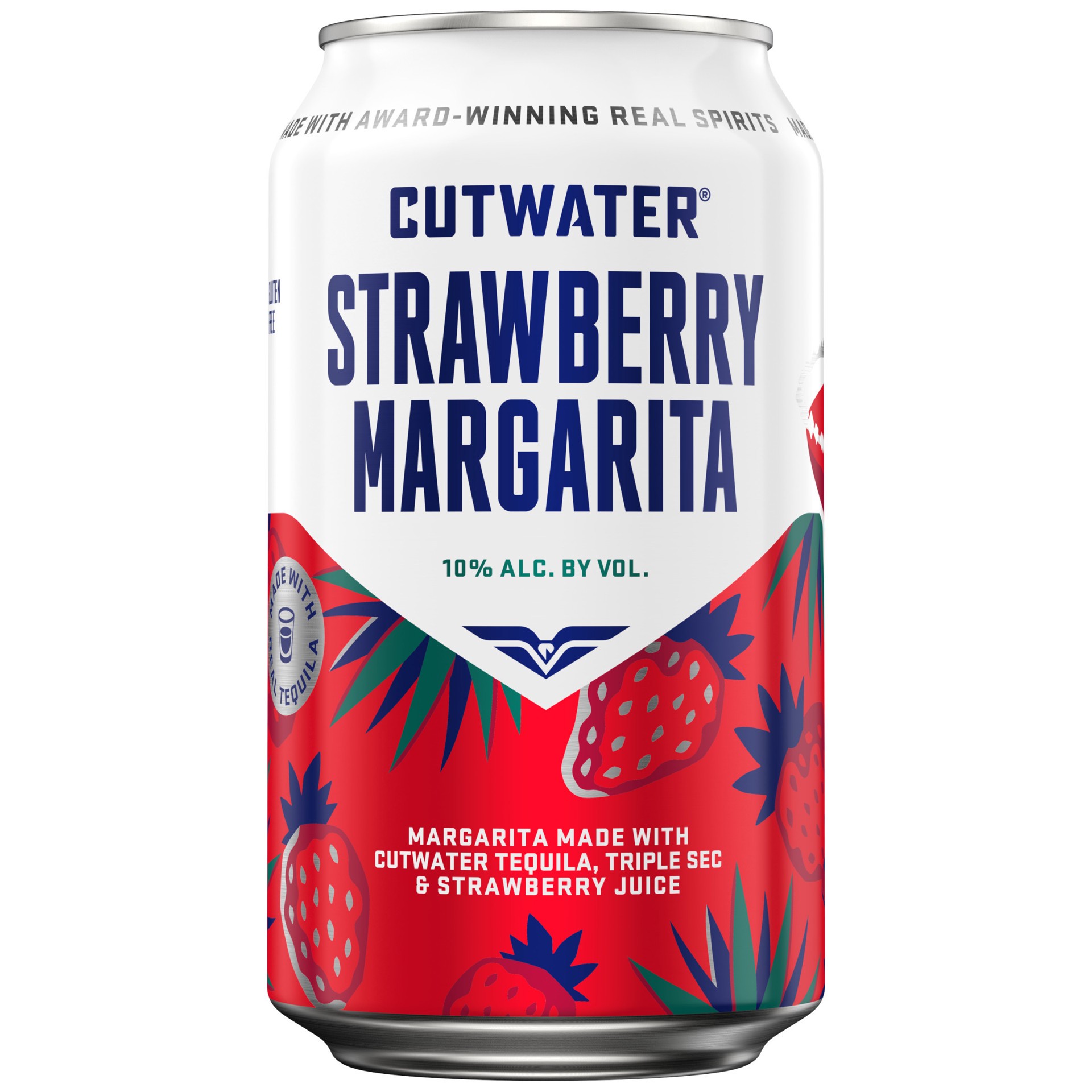 slide 2 of 4, Cutwater Spirits Tequila Strawberry Margarita 355 ml Can, 12 fl oz