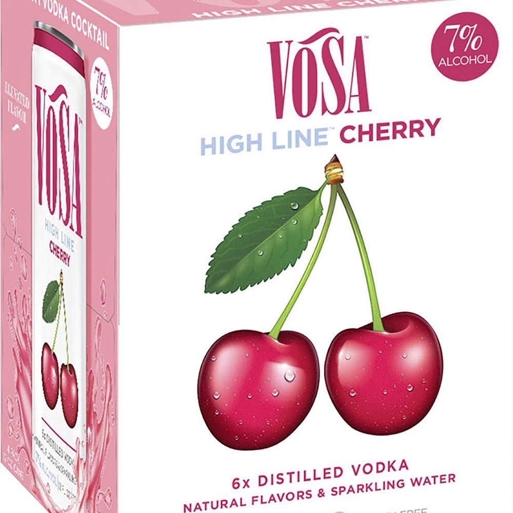 slide 1 of 1, Vosa Rtd Cocktails Vodka Highline Cherry 4Pkc, 4 ct; 12 oz