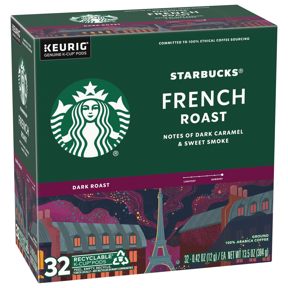 slide 2 of 9, Starbucks French Roast K-Cup Pods, 32 ct