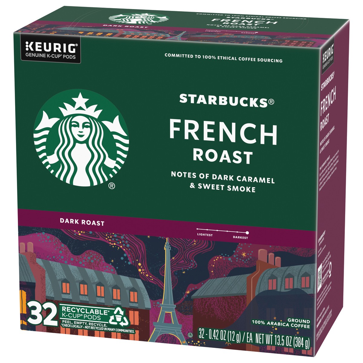 slide 3 of 9, Starbucks French Roast K-Cup Pods, 32 ct