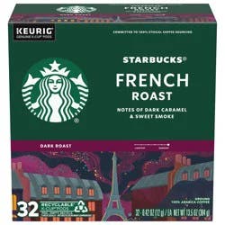 Starbucks K-Cup Pods Dark Roast Ground French Roast Coffee 32 - 0.42 oz ea