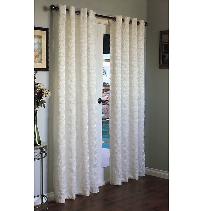 slide 1 of 1, Commonwealth Home Fashions Mayan Grommet Window Curtain Panel - White, 84 in