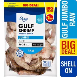 Kroger® Wild Caught Jumbo Raw Gulf Shrimp Shell-On BIG DEAL!