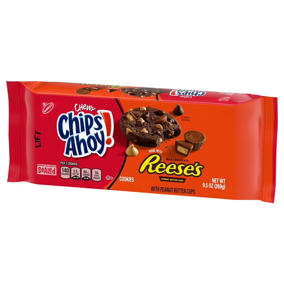 slide 3 of 11, CHIPS AHOY! Chewy Reese's Peanut Butter Cup Chocolate Cookies, 1 Pack (9.5 oz.), 9.5 oz