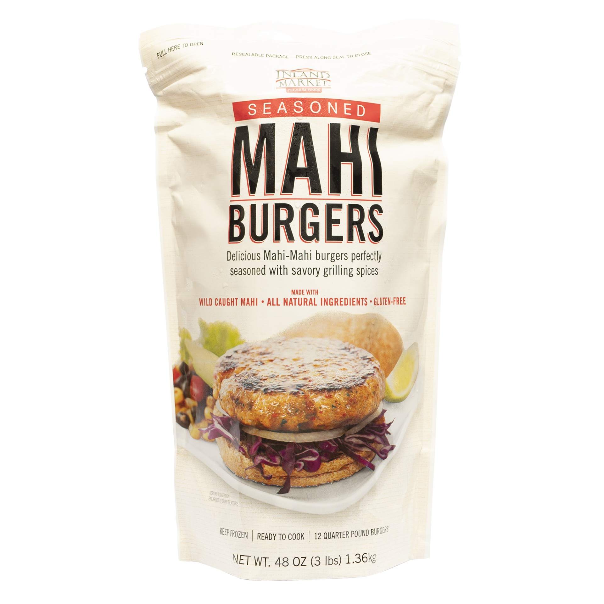 Inland Seafood Inland Market Mahi Burgers 12 ct; 48 oz Shipt
