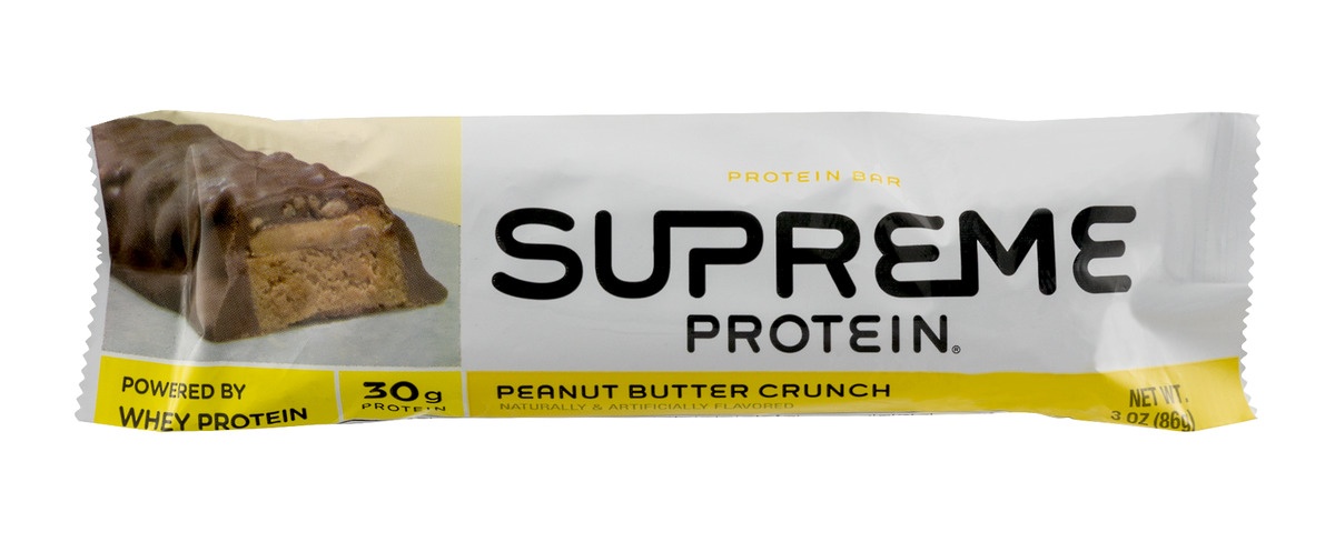 slide 1 of 6, Supreme Protein Quadruple Layer Peanut Butter Crunch Protein Bar, 3 oz