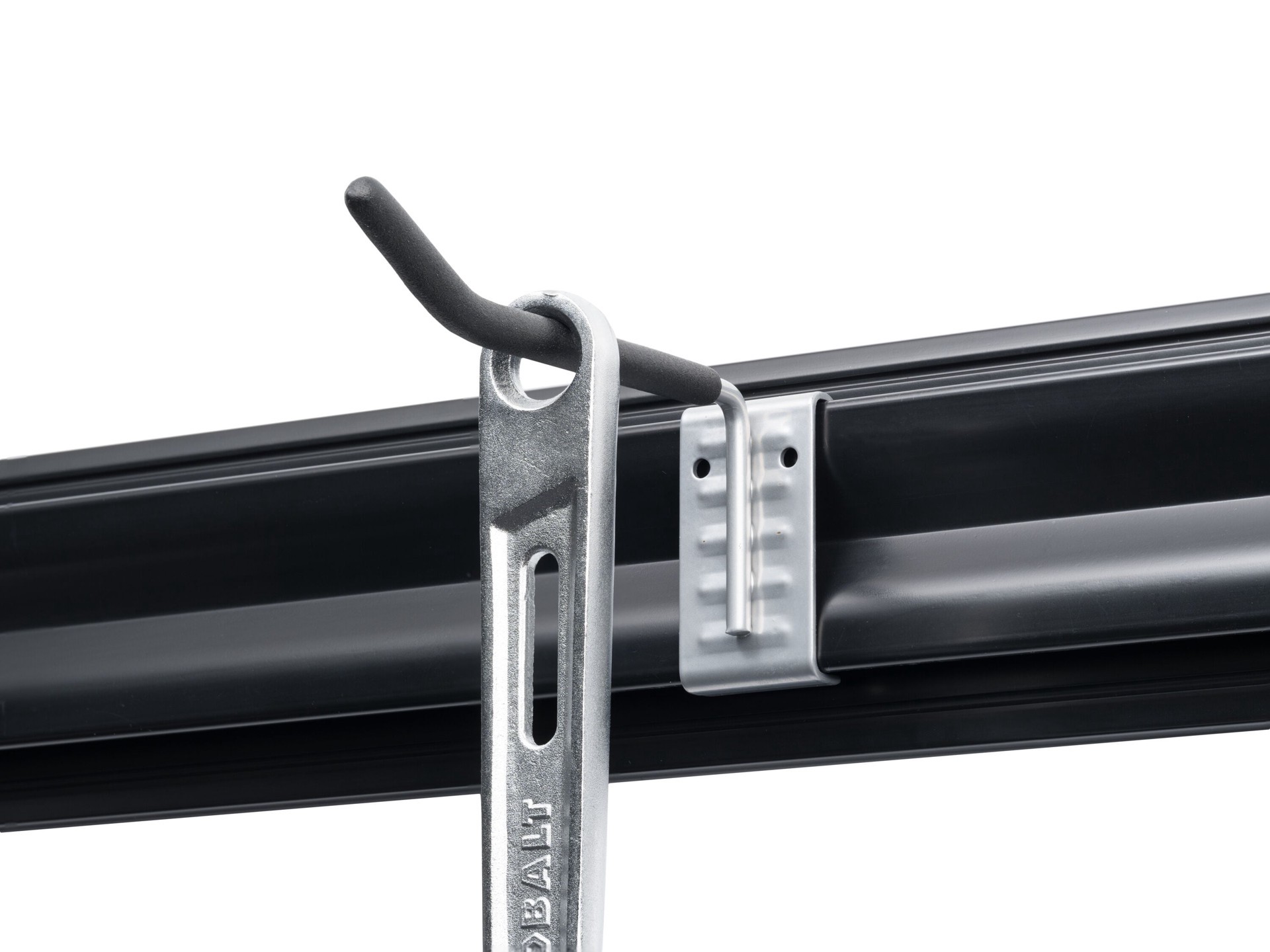 slide 3 of 6, Kobalt K-Rail Black/Gray Steel Multipurpose Hook, 1 ct