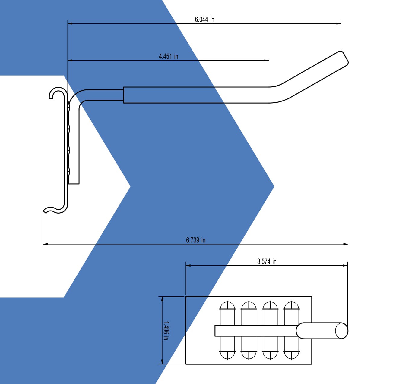 slide 5 of 6, Kobalt K-Rail Black/Gray Steel Multipurpose Hook, 1 ct
