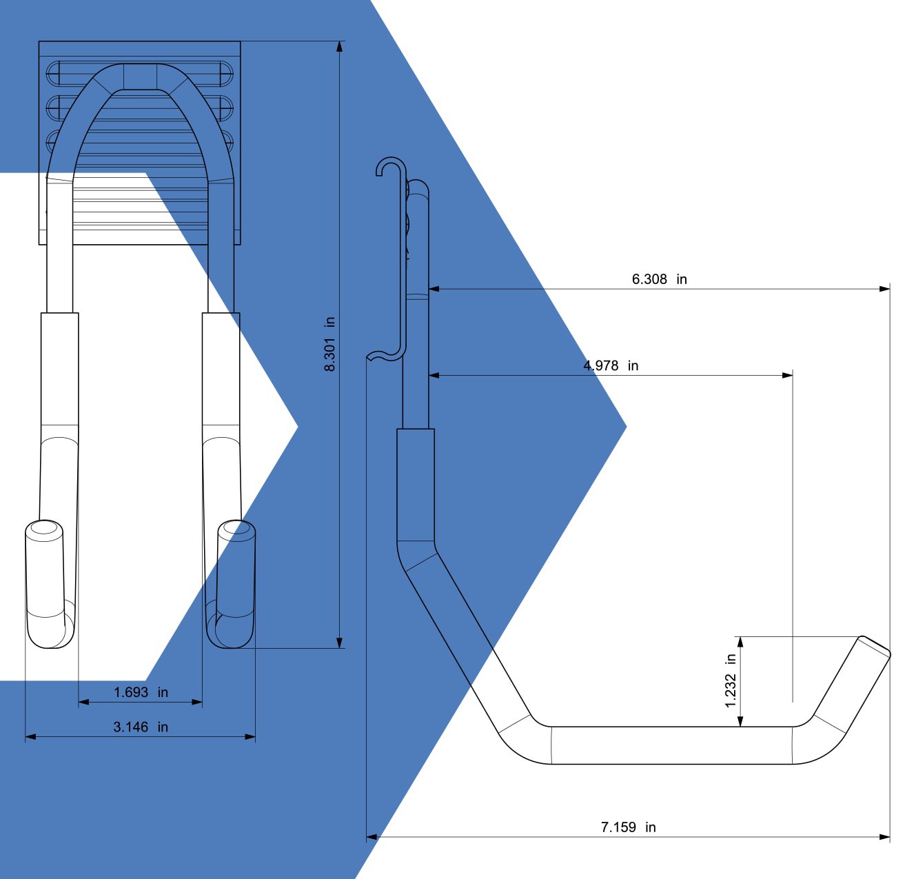 slide 6 of 6, Kobalt K-Rail Heavy Duty Black/Gray Steel Multipurpose Large hook, 1 ct