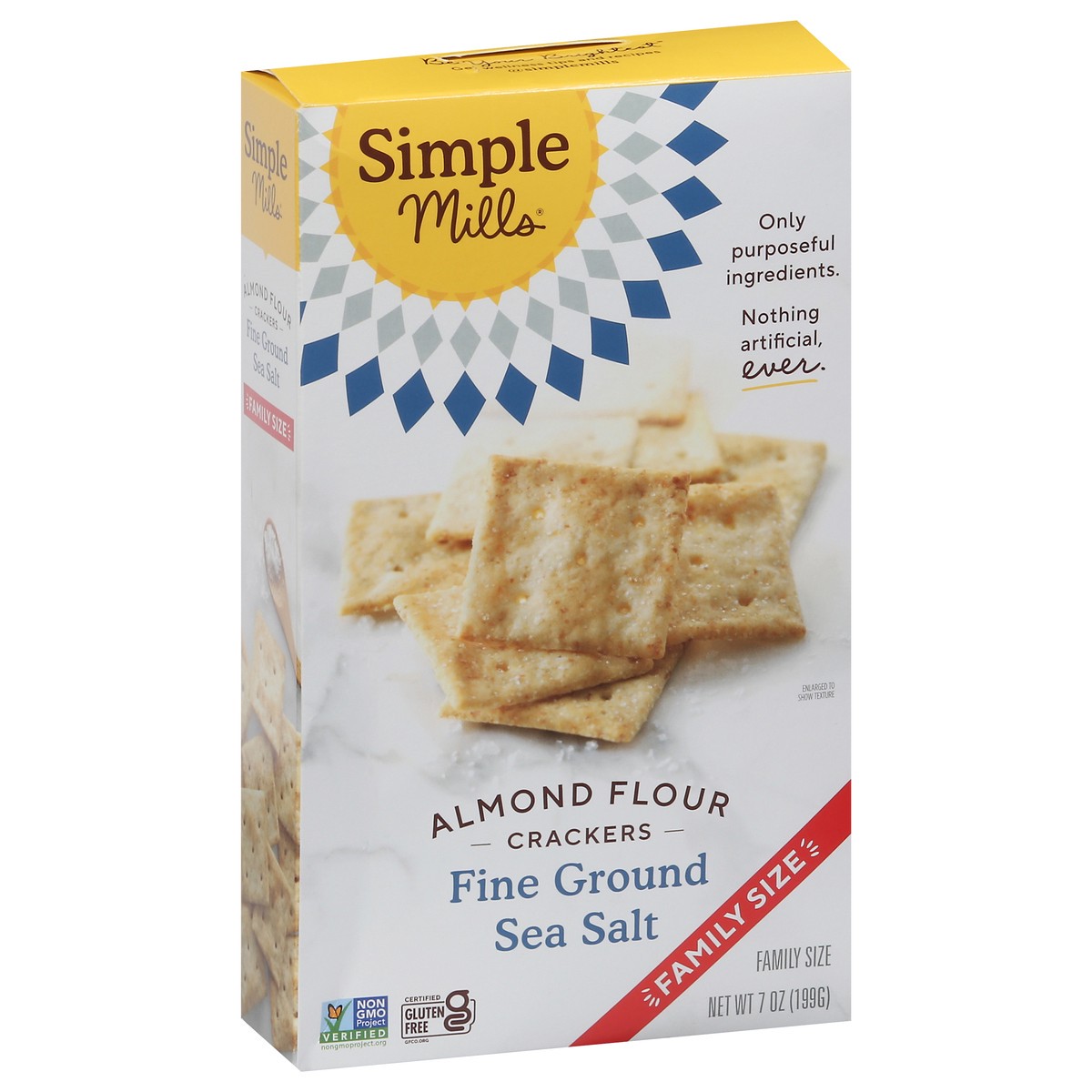 slide 8 of 9, Simple Mills Almond Flour Fine Ground Sea Salt Crackers Family Size 7 oz, 7 oz