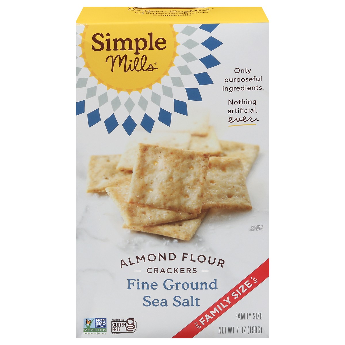 slide 1 of 9, Simple Mills Fine Ground Sea Salt Almond Flour Crackers Family Size 7 oz, 7 oz