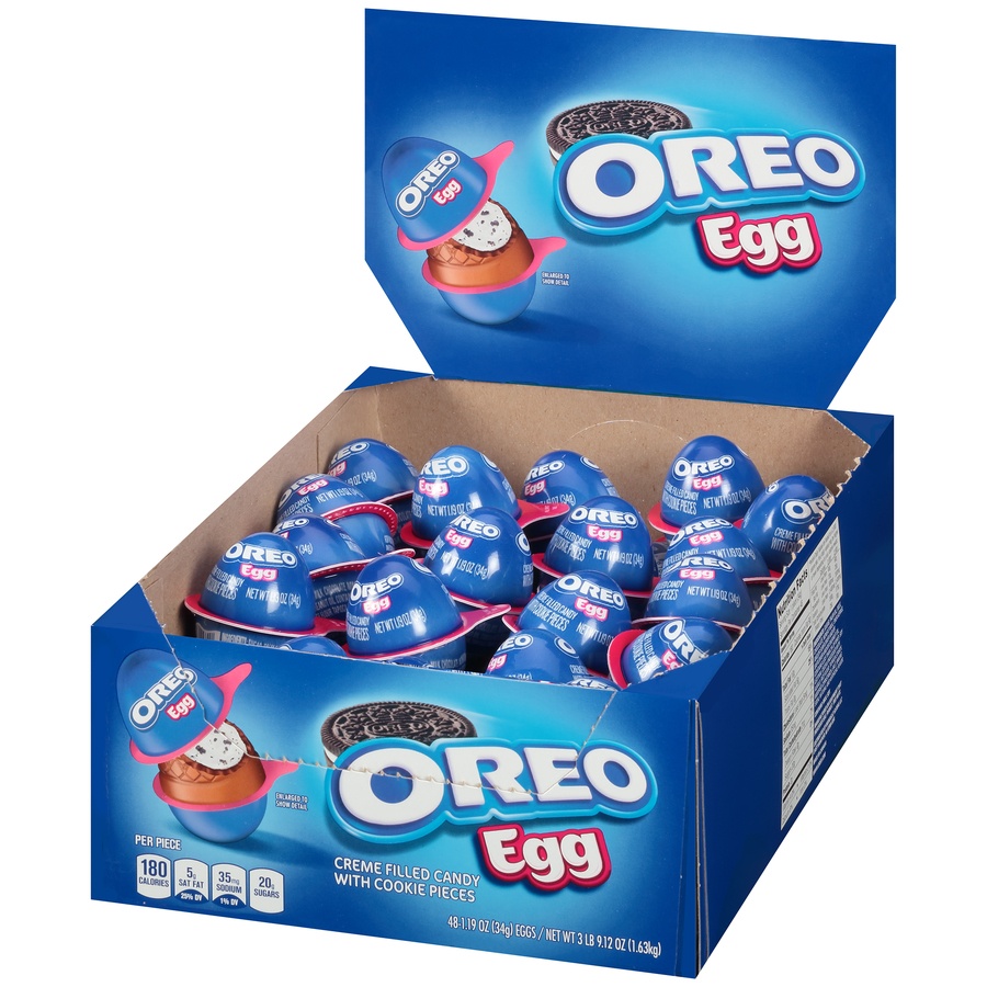 slide 6 of 8, Oreo Egg Creme Filled Candy with Cookie Pieces 48-1.19 oz. Packs, 57.12 oz