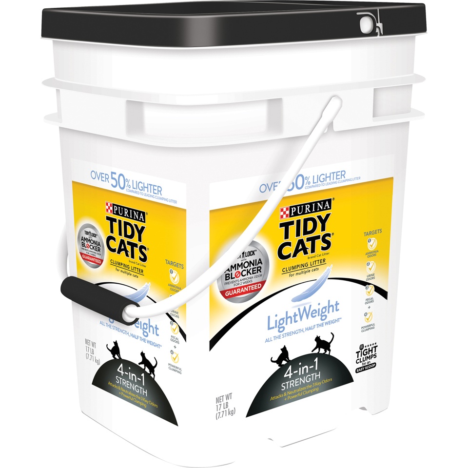 slide 2 of 8, Tidy Cats LightWeight 4-in-1 Strength Clumping Litter for Multiple Cats, 17 lb