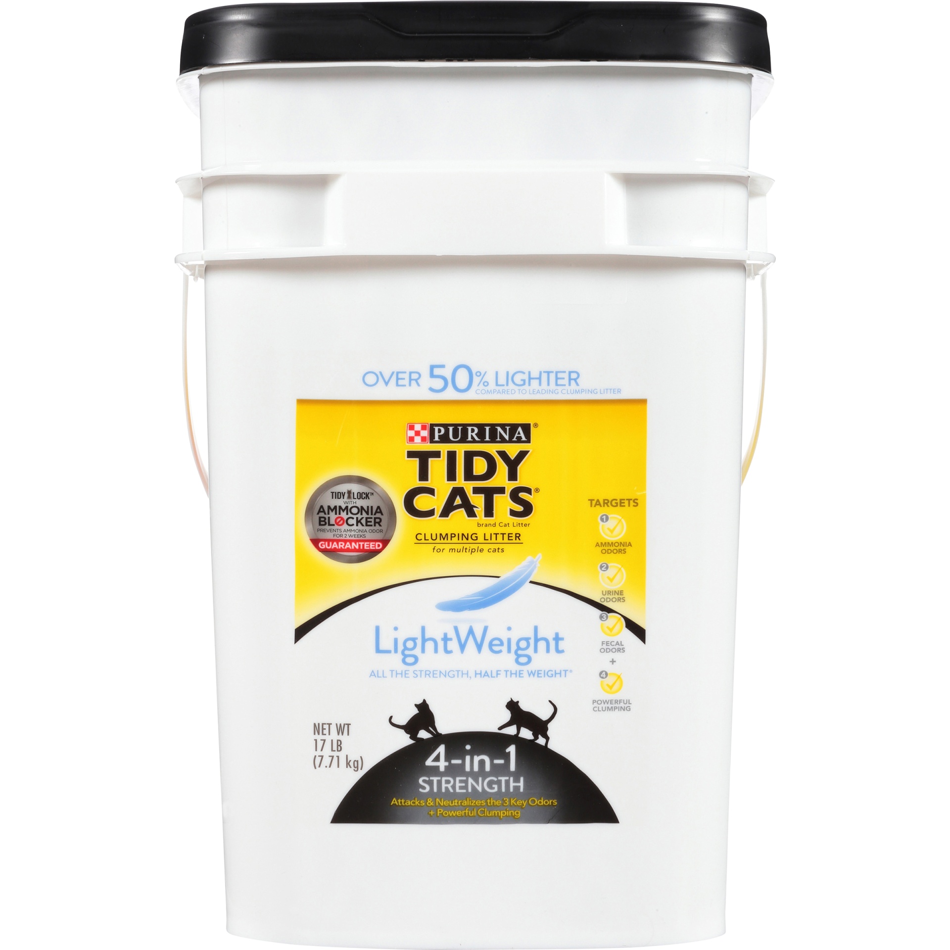 slide 4 of 8, Tidy Cats LightWeight 4-in-1 Strength Clumping Litter for Multiple Cats, 17 lb