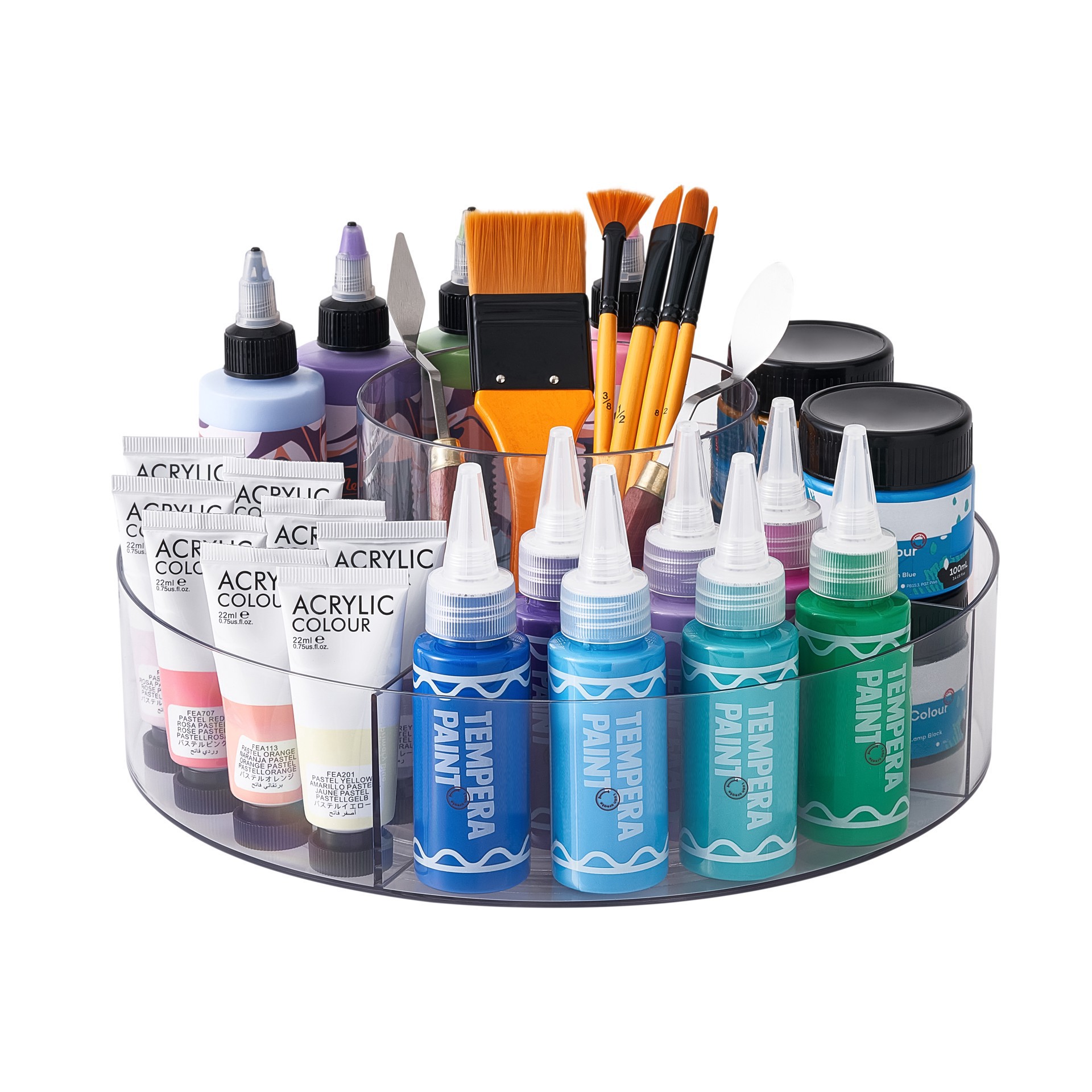 slide 3 of 6, 11" Clear Rotating Storage Tray By Simply Tidy, 11 in x 5 in