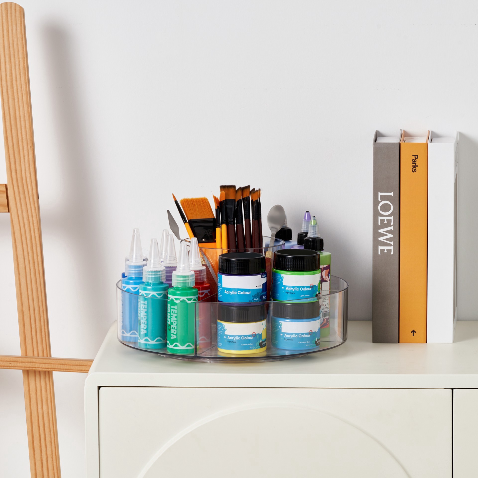 slide 5 of 6, 11" Clear Rotating Storage Tray By Simply Tidy, 11 in x 5 in