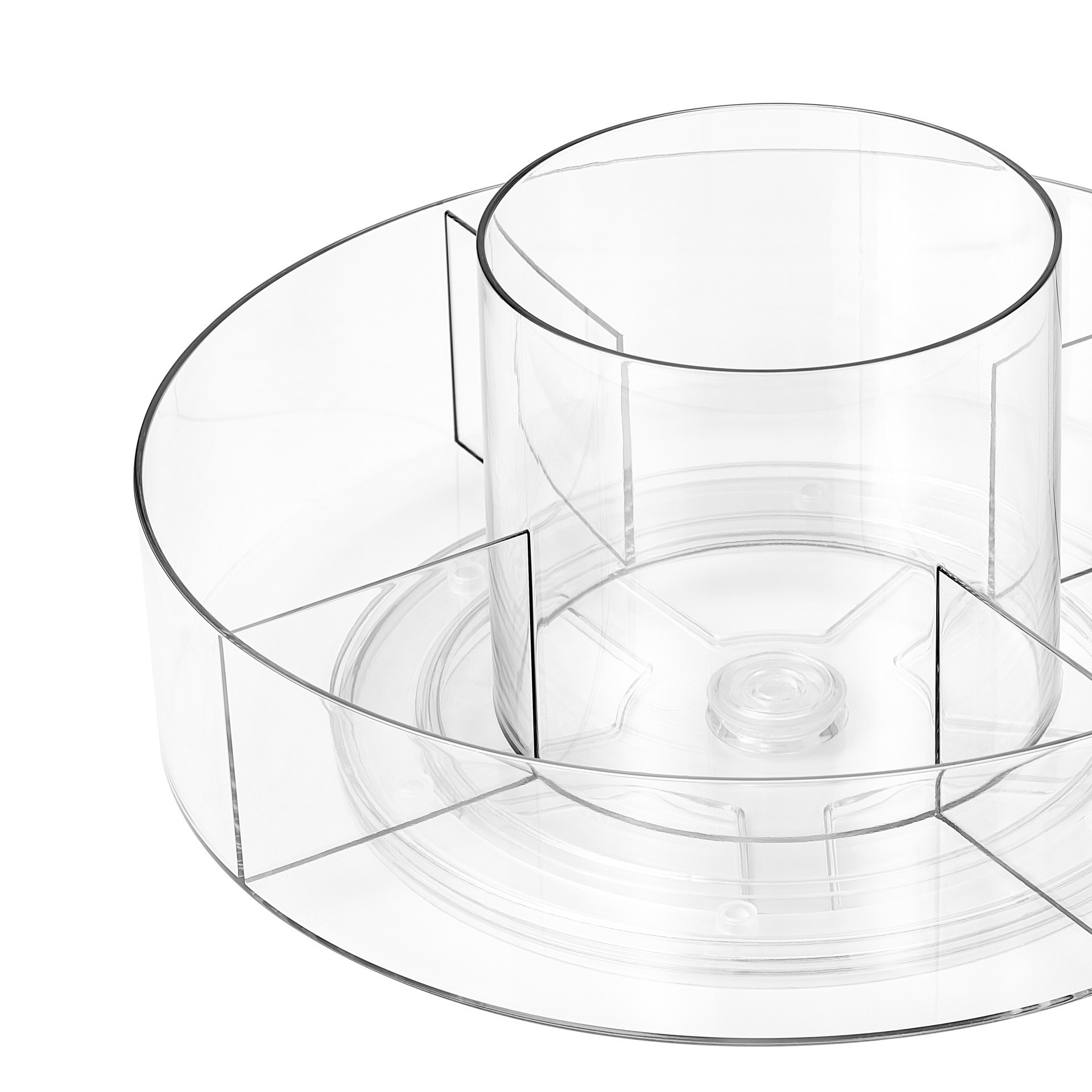 slide 2 of 6, 11" Clear Rotating Storage Tray By Simply Tidy, 11 in x 5 in