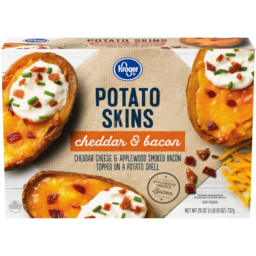 slide 1 of 4, Kroger Cheddar & Bacon Potato Skins, 26 oz