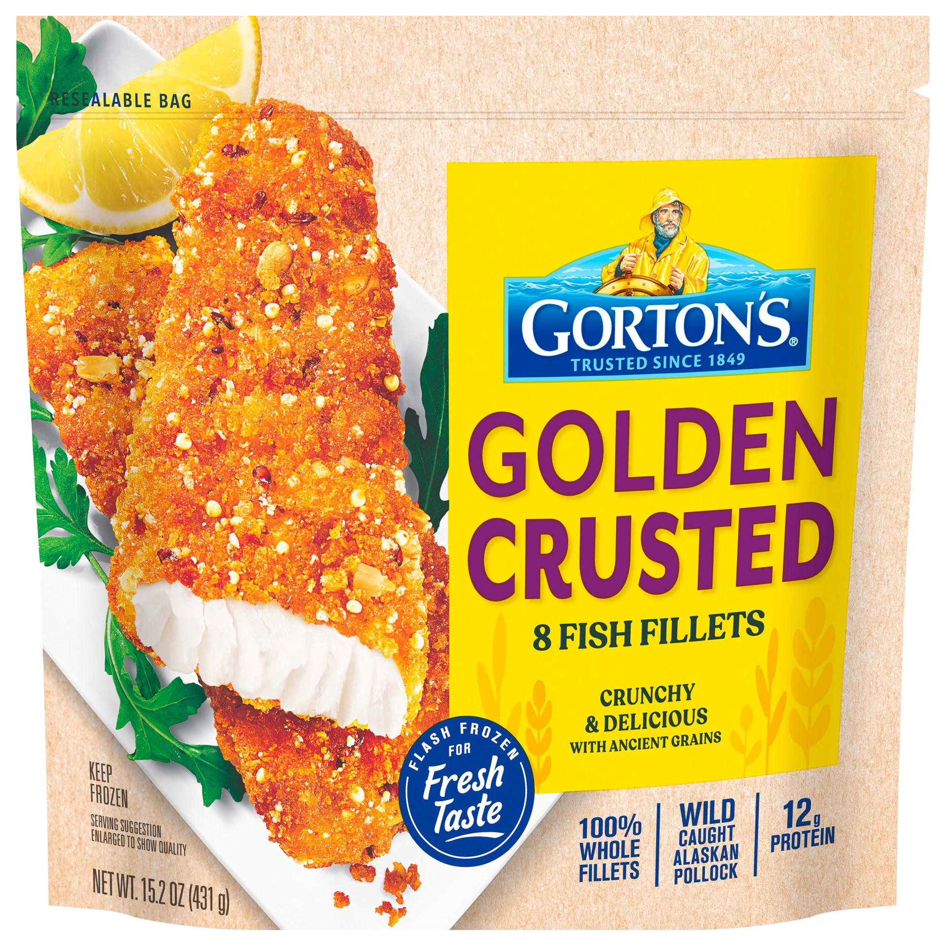 slide 5 of 10, Gorton's Golden Crusted Fillet, 15.2 oz