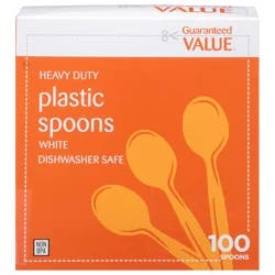 Guaranteed Value White Heavy Duty Plastic Spoons
