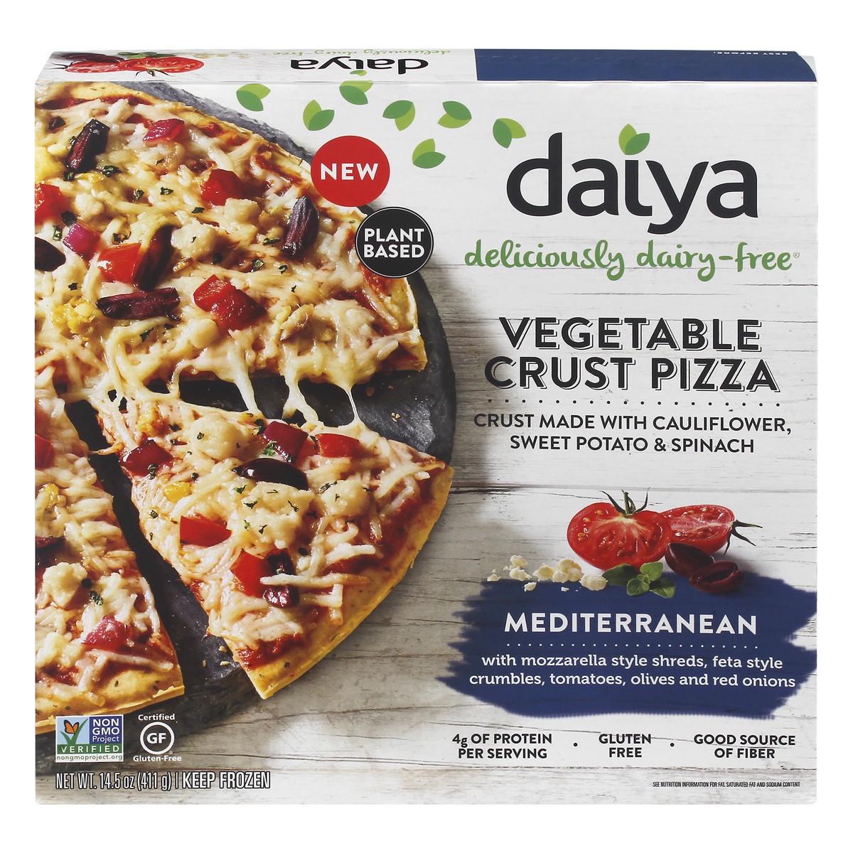 slide 1 of 13, Daiya Pizza, Mediterranean Veggie, 1 ct