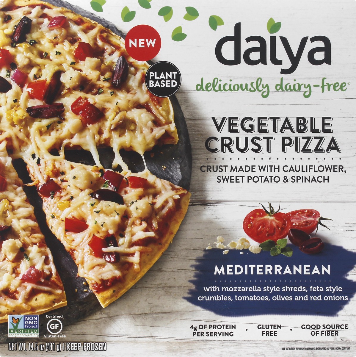 slide 8 of 13, Daiya Pizza, Mediterranean Veggie, 1 ct